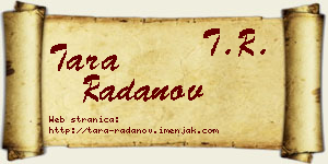 Tara Radanov vizit kartica